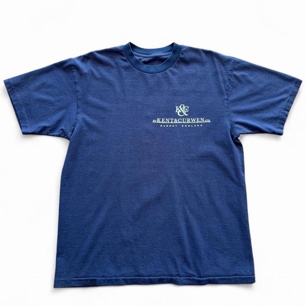 Vintage 90s Kent & Curwen Surrey England Navy Blue Single Stitch T-shirt L/XL